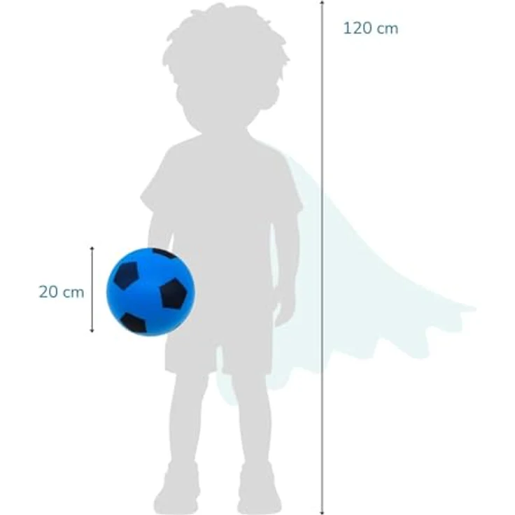ALLDORO Schaumstoffball Ø 20 cm, blauer Fußball mit weichem Design, ideal für Kinder ab 0 Jahren – Bild 7