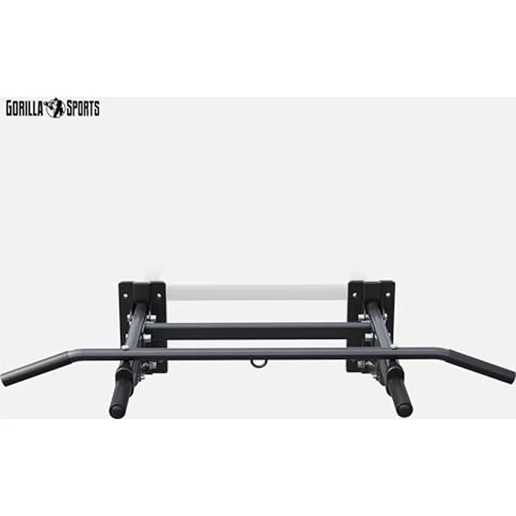 GORILLA SPORTS® Klimmzugstange 4in1 mit Boxsack-Halterung, Wandmontage, Klappbar, Gepolsterte Griffe, bis 300 kg Belastbar, Schwarz - Pull Up Bar, Reckstange für Zuhause, Fitness – Bild 2