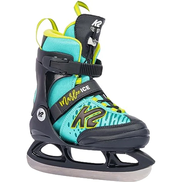 K2 Marlee Ice Mädchen Schlittschuhe, verstellbar von XS bis L, türkis-gelb, mit K2 Softboot-Technologie und rostfreien Kufen – Bild 1
