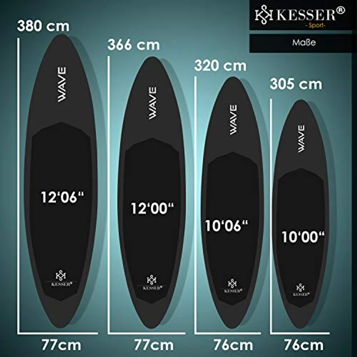 KESSER® Aufblasbares SUP Board Set Stand Up Paddle Board Premium Surfboard Wassersport | 6 Zoll Dick | Komplettes Zubehör | 130kg (AQUA) Blau 320CM – Bild 10