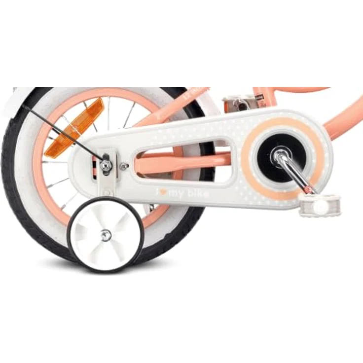 Sun Baby Kinderfahrrad Heart Bike, 12 Zoll mit Zusatzrädern und Schubstange, Aprikose – Bild 5