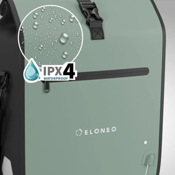 Eloneo Velotasche, 28 l Gepäckträgertasche aus wasserdichtem Material mit LED-Streifen und reflektierenden Elementen – Bild 3