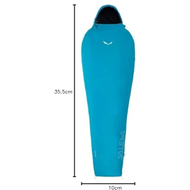 Salewa Micro II 800 Powerloft-Schlafsack, leichter Kunstfaserschlafsack für alpine Trekkingtouren, Komforttemperatur 11 °C, blau, für Körpergröße bis 185 cm, LEFT – Bild 5