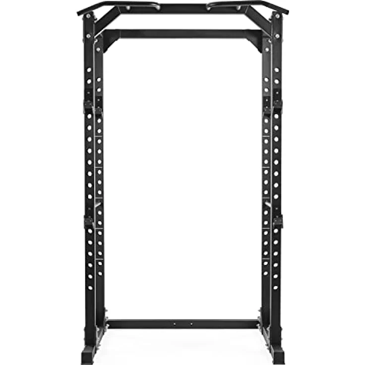 Dione Power Rack Cage - 60 x 60mm Stahlkonstruktion - Fitness Kraftstation - Klimmzugstange - Belastbar bis 250KG, Schwarz – Bild 2