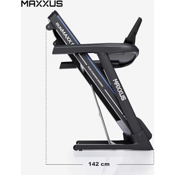 MAXXUS Laufband RunMaxx 9.1 - Klappbar, Elektrisch, 20 km/h, 36 Programme, 16 Steigung, 7,5 PS, mit LCD Display, Bluetooth, App Steuerung, Schwarz - Treadmill, Fitnessgerät für Zuhause, Heimtrainer - Preisvergleich – Bild 3