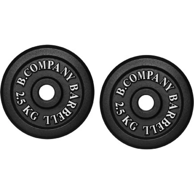 Bad Company I Hantelscheiben aus Gusseisen I Hantel Gewichte I 5,0 Kg (2 x 2,5 Kg), 30/31 mm