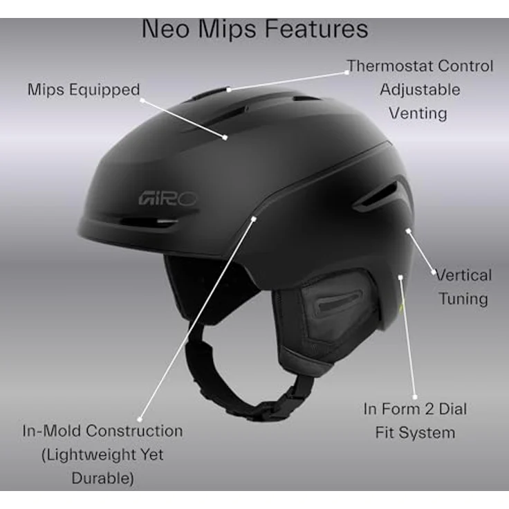 Giro Neo MIPS Skihelm Snowboardhelm mit In-Mold-Aufbau und Thermostat-Belüftung, Matte Glacier Green – Bild 3