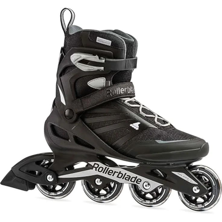 Rollerblade Zetrablade Nero/Argento, Inlineskates für Anfänger mit hohem Schaft und gepolstertem Innenschuh, schwarz/silber