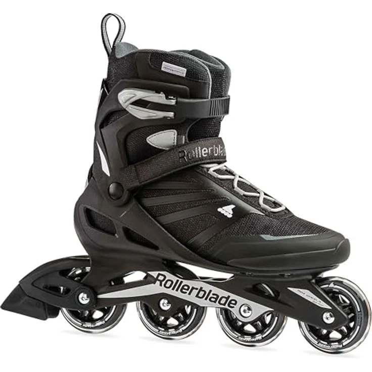 Rollerblade Zetrablade Nero/Argento, Inlineskates für Anfänger mit hohem Schaft und gepolstertem Innenschuh, schwarz/silber – Bild 1
