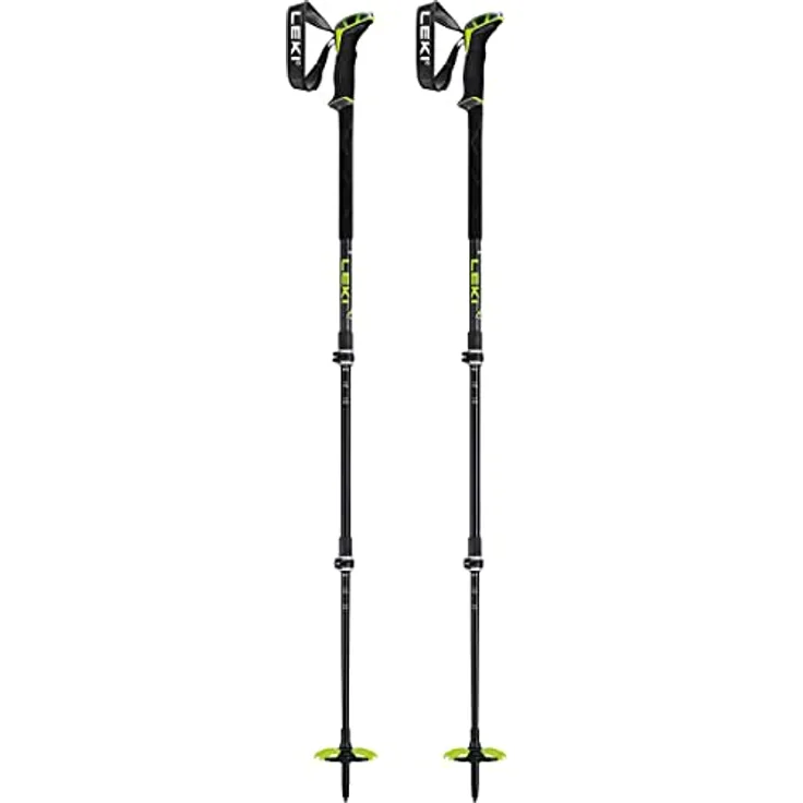 LEKI Guide 3 Skistöcke, verstellbar 110-150 cm, Aluminium, Black-Neonyellow-dk Anthracite