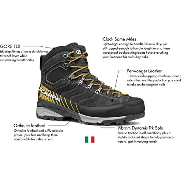 Scarpa Mescalito TRK GTX, Herren Wanderschuhe für anspruchsvolles Trekking, schwarz, Größe 42 – Bild 2