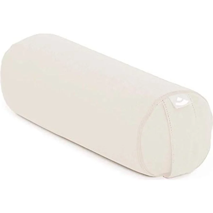 Bodhi Yoga Mini Bolster ECO | Ø 14 cm | 100% Bio-Baumwolle | Nackenrolle mit Buchweizenschalen | Yogabolster mit abnehmbarem und waschbarem Bezug | Yogarolle für Meditation | Natur – Bild 1