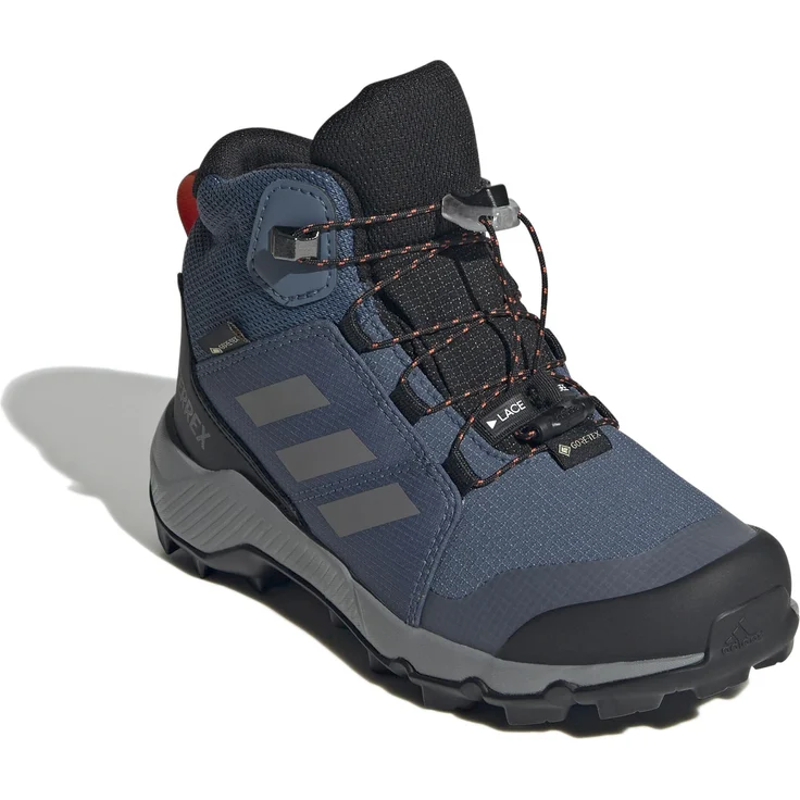 Adidas TERREX MID GTX K, Wasserdichte Wanderschuhe für Kinder, blau, mit GORE-TEX Membran und Traxion Gummiaußensohle