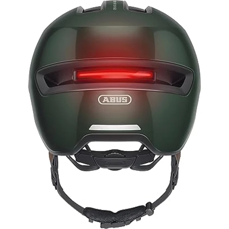 Abus HUD-Y ACE, Velohelm (54 - 58 cm) mit integrierter LED und Glas-Visier, urbanes Design – Bild 4