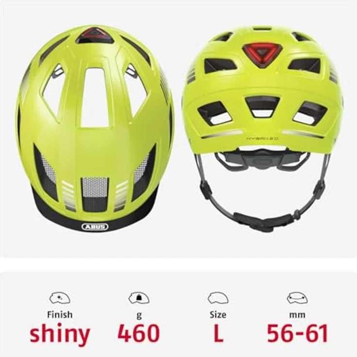 Abus Hyban 2. 0 Fahrradhelm - Gelb 56 - 61 cm – Bild 4
