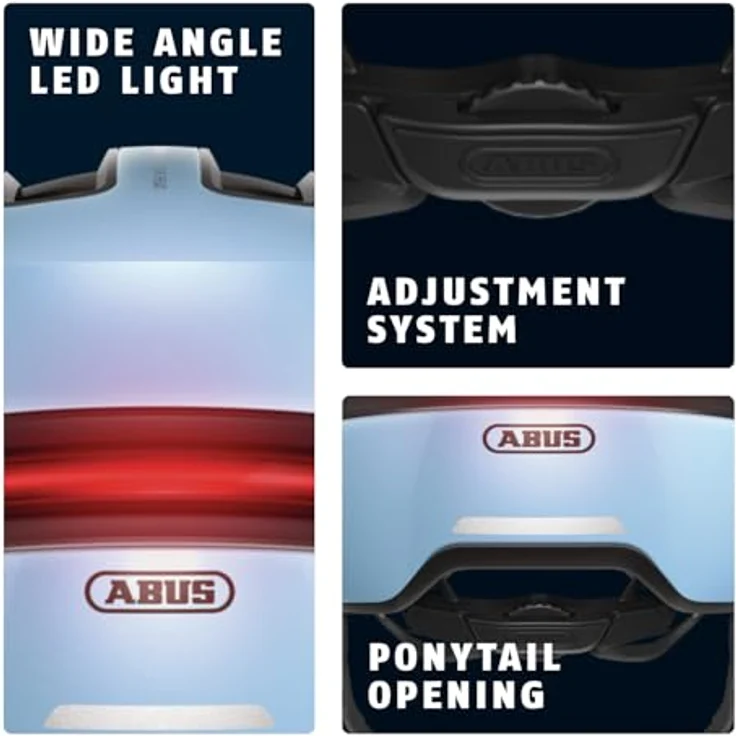 Abus HUD-Y, Velohelm (54 - 58 cm) mit wiederaufladbarer Heck-LED und Sci-Fi-Design – Bild 5