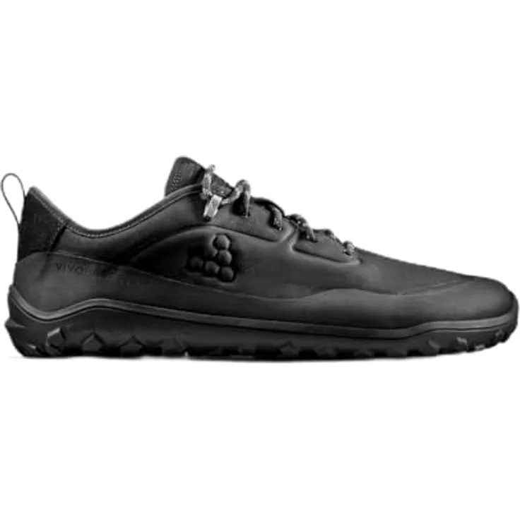 Vivobarefoot Tracker Leather Low, Wanderschuhe für Herren aus Leder mit Schnürsenkeln, Größe 43 EU, Farbe Obsidian