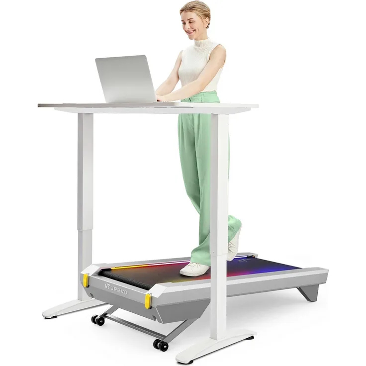 UREVO CyberPad für Office 2, Laufband mit App, max. 6 km/h, Dual-Brushless-Motor, Silber