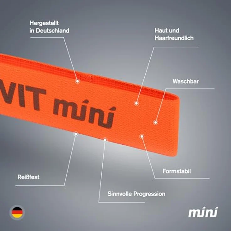 FLEXVIT Mini 3er Set Basic, Fitnessbänder für Stabilisation und Aktivierung, Widerstand Leicht bis Mittel, Gelb/Rot/Blau, Waschbar und Hautfreundlich, MADE IN GERMANY – Bild 2