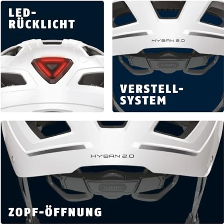 Abus Hyban 2. 0 Fahrradhelm - Weiss 56 - 61 cm – Bild 6