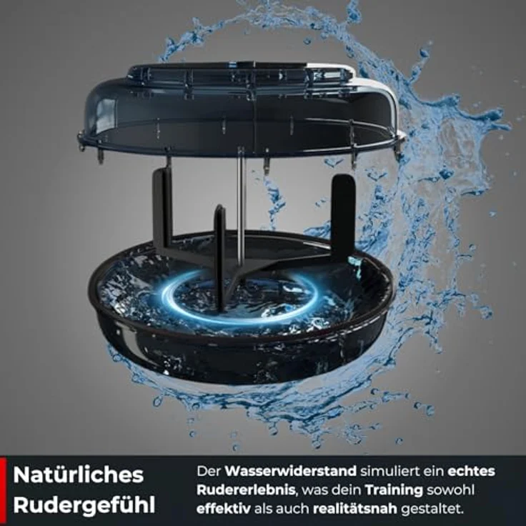 AsVIVA Wasserrudergerät RA18 Pro aus Massivholz | Natürlicher Wasserwiderstand | Sportcomputer | App-Unterstützung | Stabile Konstruktion | Komfortables Training | Tablet- und Handyhalterung | Ruhige Kugellager – Bild 3