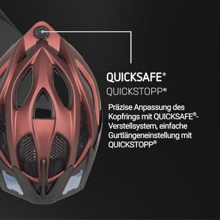 KED SPIRI II TREND, MTB Fahrradhelm mit K-Fit Anpassungssystem, braun, inkl. LED Rücklicht und Visier – Bild 4
