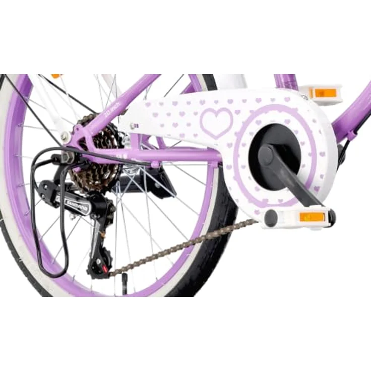 Sun Baby Heart Bike 20 Zoll Mädchenfahrrad, 6-Gang Shimano, lila – Bild 8