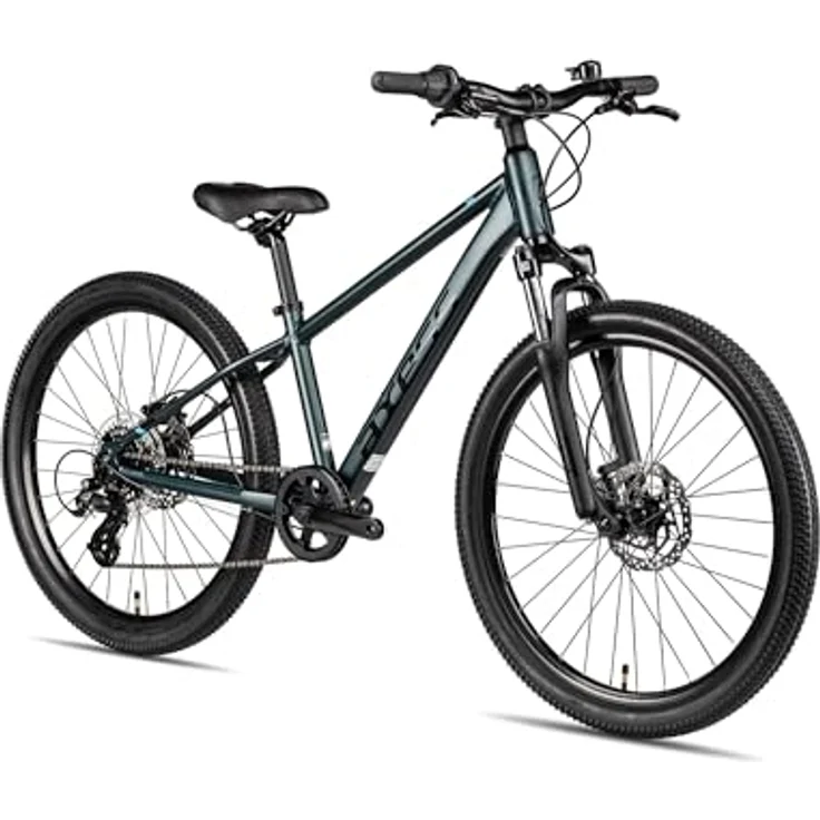 Axess Stipe 24 Pro, Mountainbike Hardtail mit 24 Zoll, dunkelgrün, SR Suntour Federgabel und hydraulischer Scheibenbremse – Bild 2