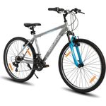 HILAND Mountainbike 26 Zoll MTB, Hardtail Fahrrad für Herren und Damen, 21 Gang, V-Bremse, grau