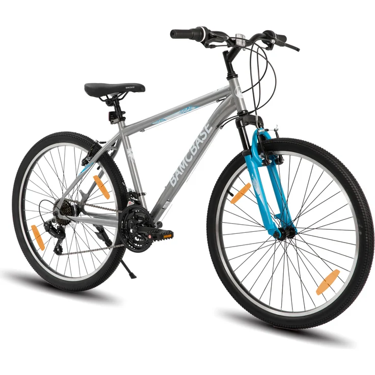 HILAND Mountainbike 26 Zoll MTB, Hardtail Fahrrad für Herren und Damen, 21 Gang, V-Bremse, grau