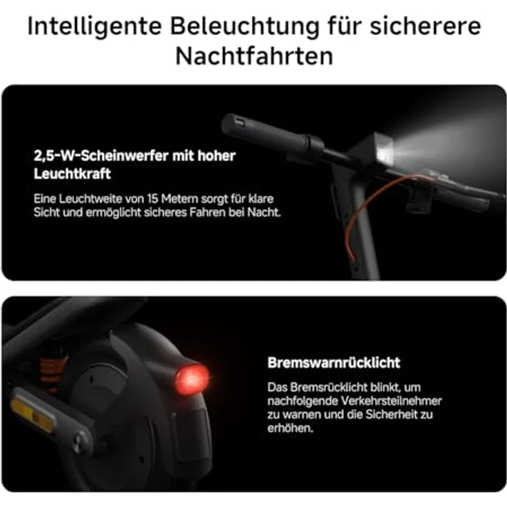 XIAOMI Electric Scooter 6 E-Roller, 12 Zoll Tubeless, 45 km Reichweite, 800W, Vollfederung, IPX5, App, Schwarz – Bild 5