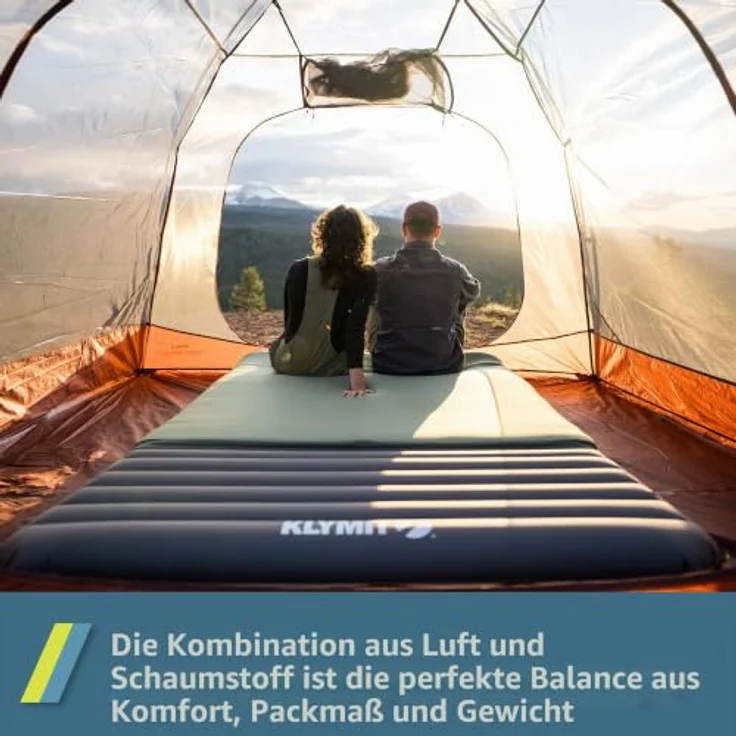 Klymit Klymaloft Schlafmatte, extra breite Isomatte mit Schaumstoffauflage und I-Träger-Luftkammern, 198 cm, 135 cm, 2720 g – Bild 7