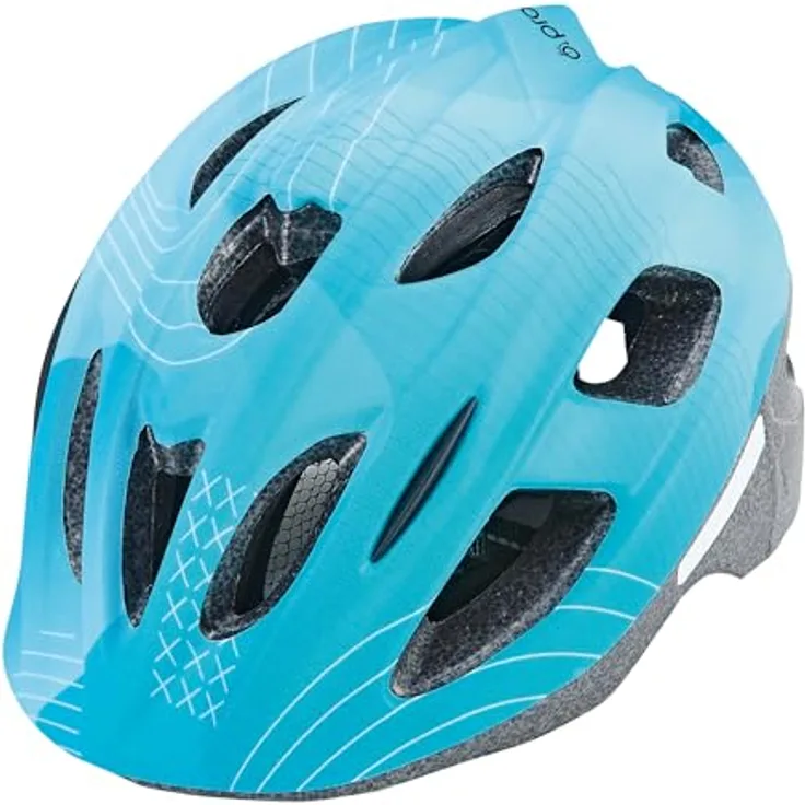 Prophete Kinder-Fahrradhelm, stoßfeste Hartschaum-Innenschale, integriertes LED-Licht, reflektierende Gurtbänder, Größe: 55-58 cm, Farbe: türkis