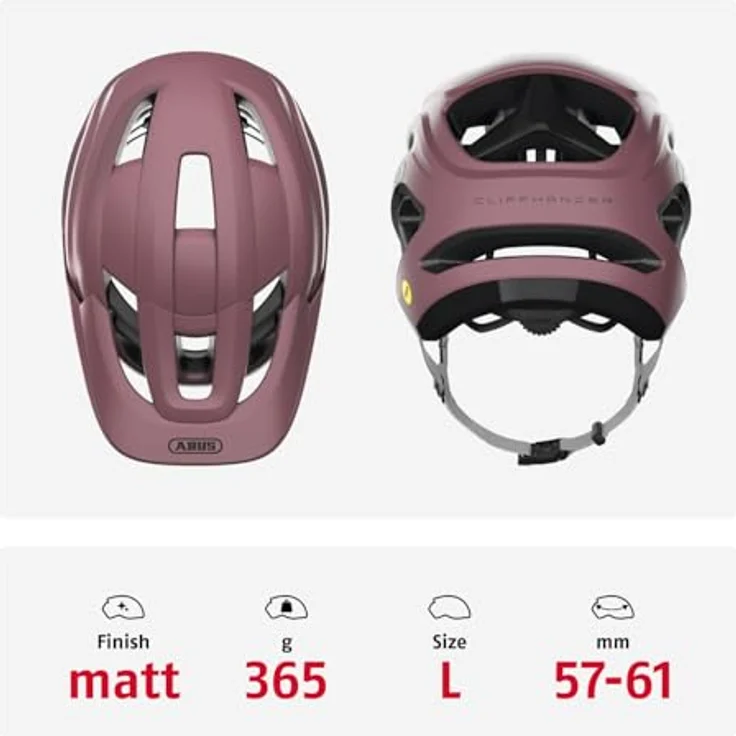 ABUS Cliffhanger MIPS MTB-Helm, Fahrradhelm für Trails mit MIPS Aufprallschutz, großen Lüftungsöffnungen, rot, Größe L – Bild 3