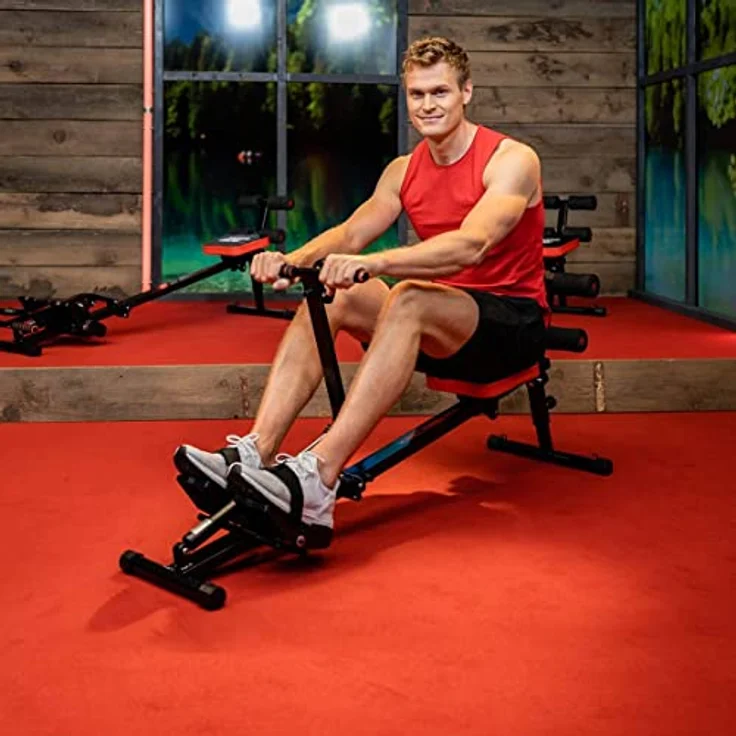 Kendox RowShaper - Rudergerät für Zuhause - klappbar - Fitnessgerät für Cardio & Krafttraining - LCD Display für das Heimtraining - bis zu 120 kg belastbar - inkl. Trainingsplan - Ganzkörpertraining – Bild 4