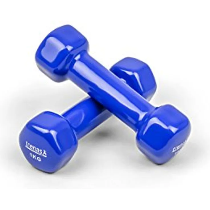 trenas Kurzhanteln | 2er Set | Hantelset | je 1 kg | Hanteln für Frauen und Männer | Fitness und Krafttraining zuhause und im Fitnessstudio | 2X 1 kg | Hexagon