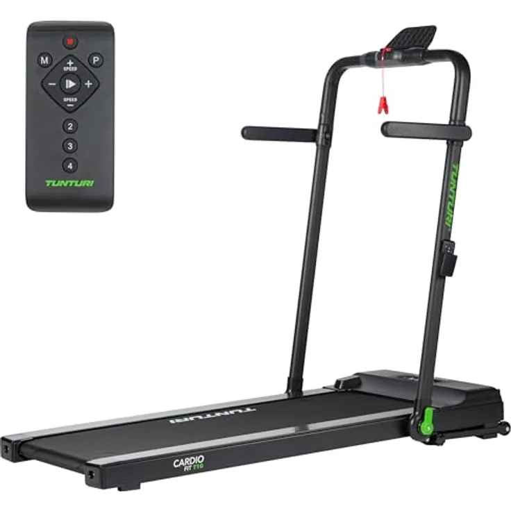 Tunturi Cardio Fit T10, Laufband bis 100 kg, 7 Programme, klappbar, 1 bis 12 km/h, inklusive Fernbedienung, kompakt