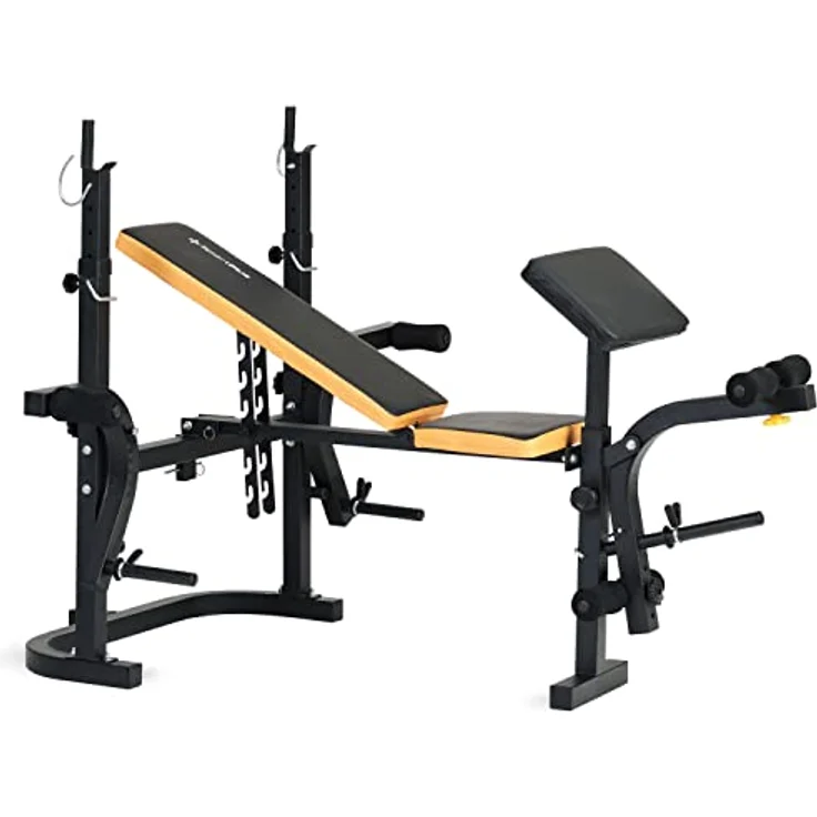 SportPlus I multifunktionale Hantelbank I Langhantel Hantelbank, verstellbar und klappbar, max 100 kg, blau SP-WB-003-B – Bild 1