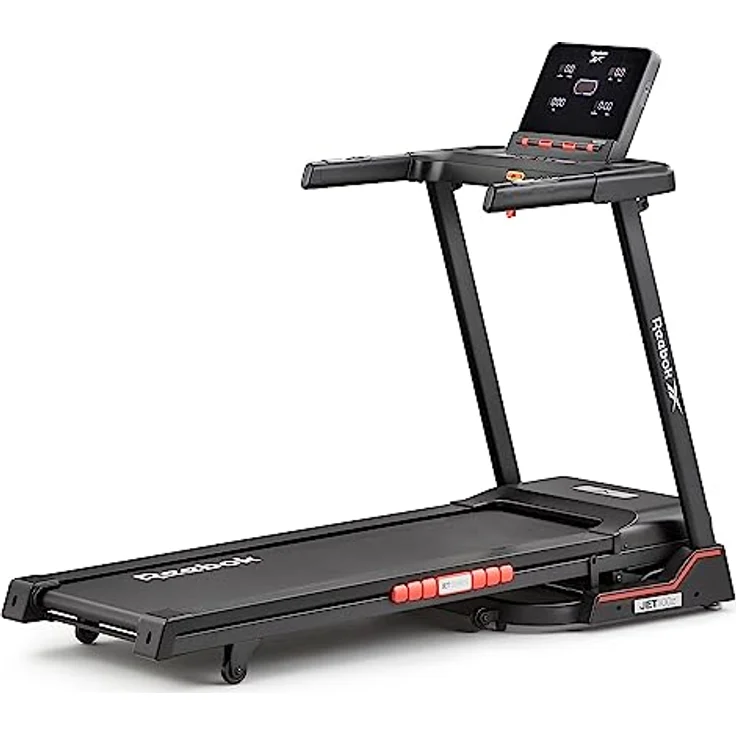 Reebok Unisex – Erwachsene Jet 100 Z Laufband – Kinomap und Zwift – 130 x 43 cm – 18 km/h – 24 Programme, Schwarz – Bild 1