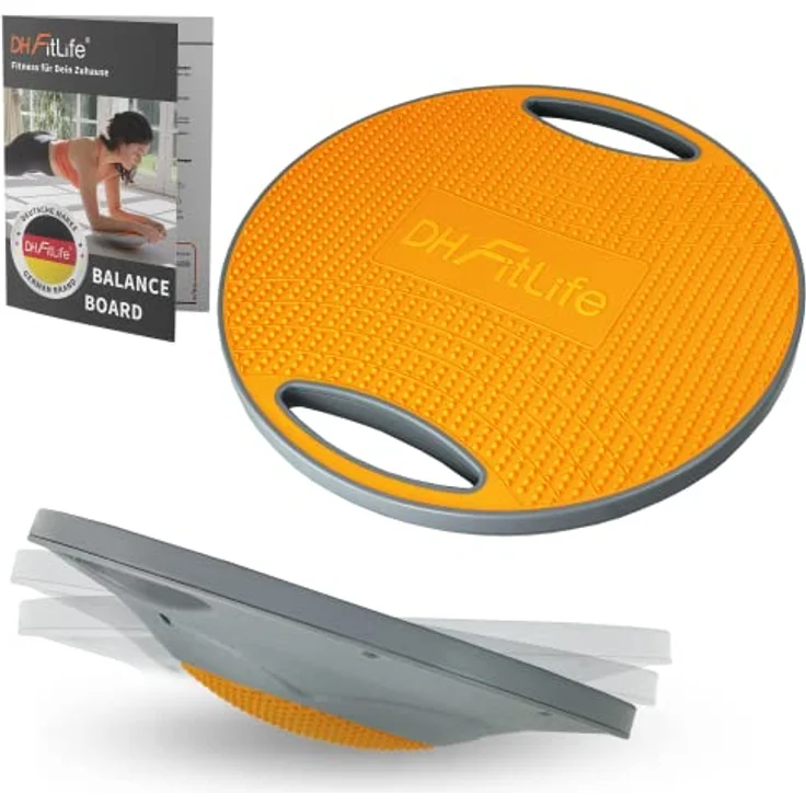 DH FitLife Balance Board, Wackelbrett, Balance Pad mit Griffen, extra groß Ø 42cm, max. 200 KG, Gleichgewichtstrainer, Fitness Balance-Board Erwachsene & Kinder, inkl. Anleitung – Bild 1