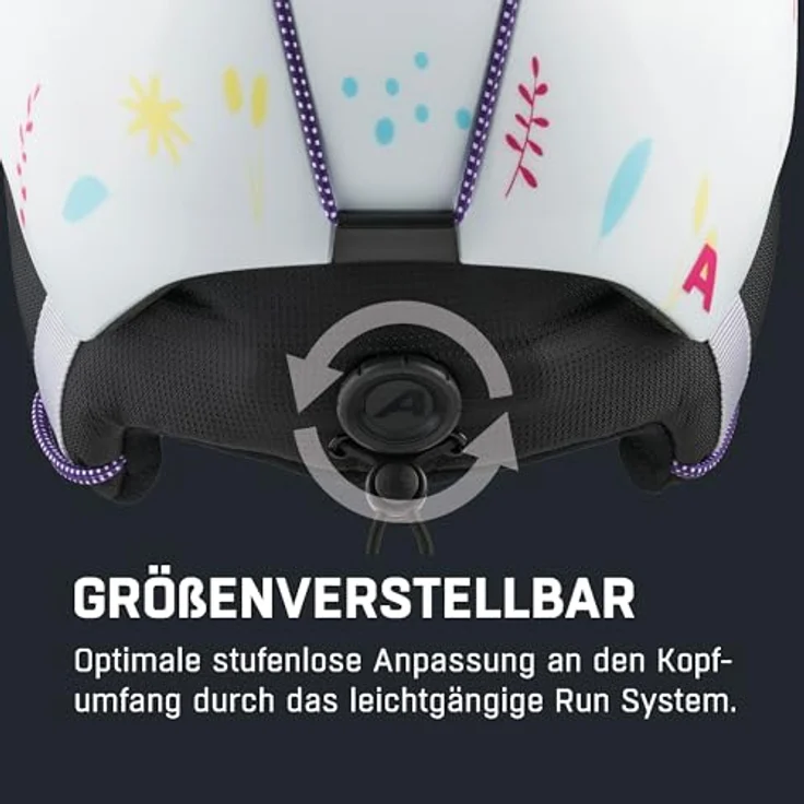 ALPINA BRIX JR, Skihelm für Kinder, sicherer und klimatisierter Schutz, waschbares Innenfutter, White-Graphic matt, L (55-59 cm) – Bild 5