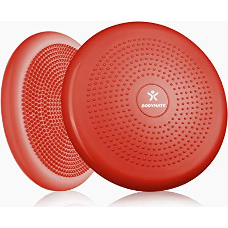 BODYMATE Ballsitzkissen inkl. Pumpe Pepper-RED 34cm Durchmesser - Balance-Kissen, Luftkissen, Balance Pad, Noppenkissen - Core-, Fitness-, Reha-, Koordinations- und Rückentraining – Bild 1