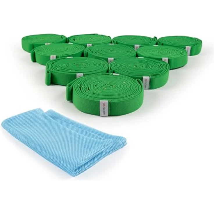FLEXVIT Multi 10er Set, Widerstandsbänder mit Schlaufen für Ganzkörpertraining, kraft- und stabilitätsfördernd, Made in Germany, 5 Varianten – Bild 1