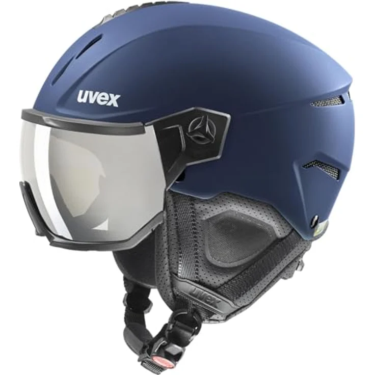 Uvex Instinct Visor, Skihelm mit beschlagfreiem Visier, optimaler Belüftung und verstellbarem IAS System, Navy matt, 56-58 cm – Bild 1