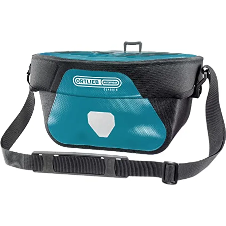 Ortlieb Ultimate Six Classic Bike Bag, große Fahrradtasche mit reflektierenden Details, Petrol-Schwarz, Einheitsgröße