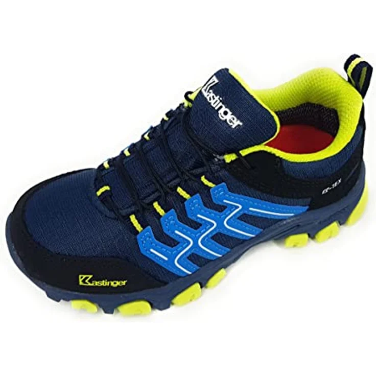 Kastinger Farrer II, Robuste Wanderschuhe aus Kunstleder/Textil, wasserdicht, atmungsaktiv, blau/schwarz/gelb – Bild 3