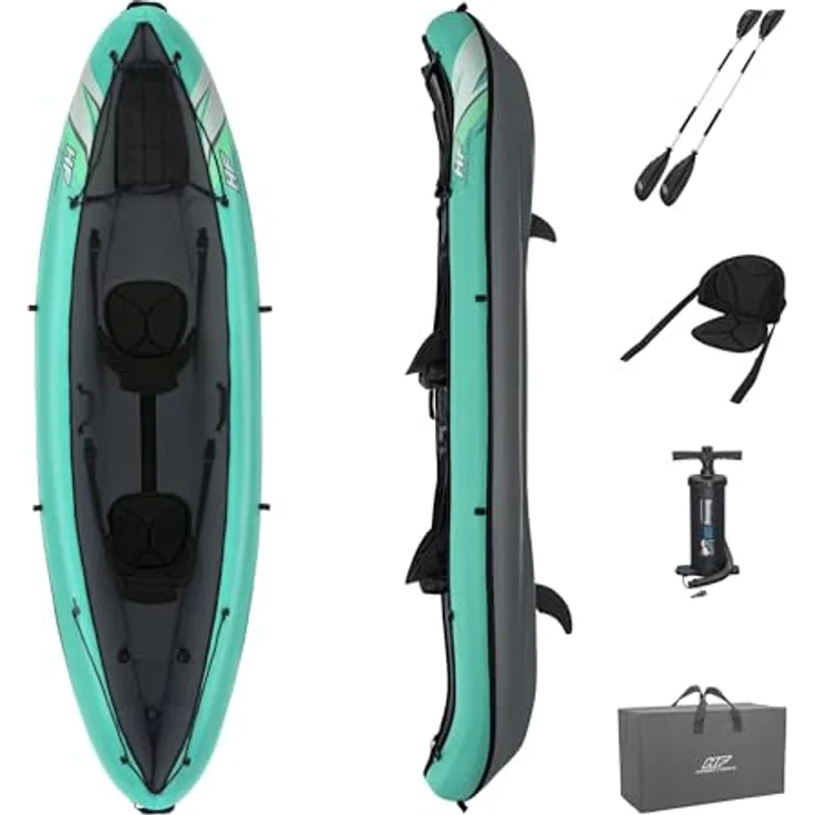 Bestway Hydro-Force Kajak-Set Ventura Elite X2, aufblasbar, für 2 Personen, 330 x 86 cm, max. Belastbarkeit 200 kg, inklusive 2 Paddel und Handpumpe – Bild 1