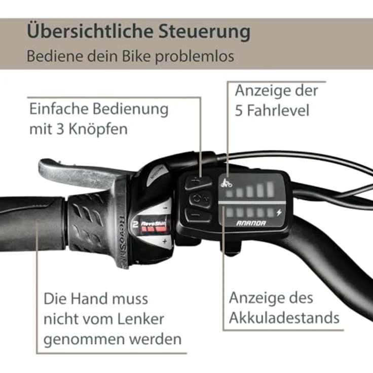 Agon Axis E Bike Citybike 26 Zoll Elektrofahrrad 250W Motor bis 115 km 3 Gang 10,4 Ah Lithium Ionen Akku Gepäckträger Damen und Herren 140-165 cm (Purple Violet, 46 cm) – Bild 5