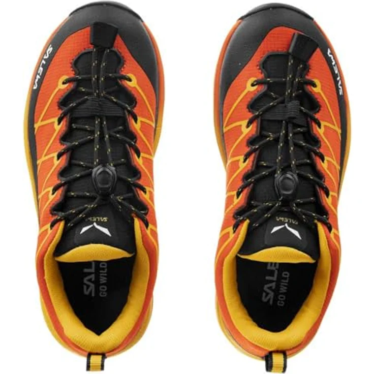 Salewa Wildfire 2 PTX, wasserdichter Kinder Wanderschuh mit Pomoca™-Außensohle, rot/orange – Bild 5