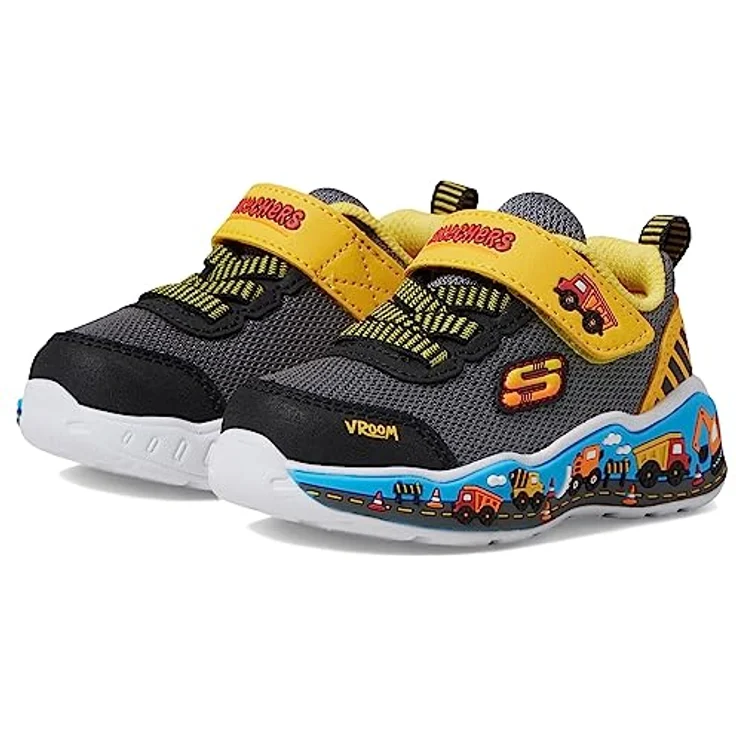 Skechers WIP 407312/BKYL, Laufschuhe für Kinder mit Mesh-Obermaterial und verstellbarem Ristriemen, schwarz, Größe 23 – Bild 5